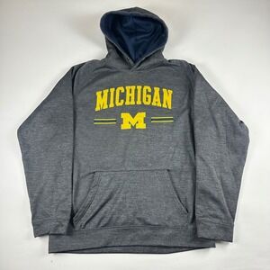 Colosseum Michigan Wolverines Hoodie Gray Yellow Mens‎ Large